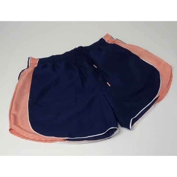 BCG Women's Athletic Shorts Navy Blue Pink White Drawstring Pockets Size Small - Picture 2 of 9